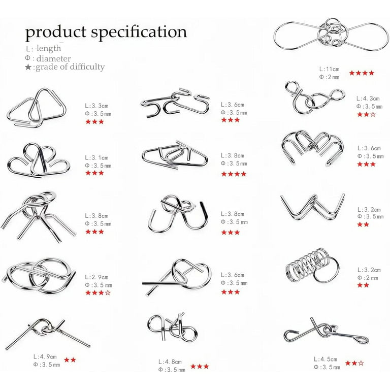 【Ricky様】象印　WS系　パッキン＋リング（30セット） Metal Wire Puzzle Set of 24 with Pouch,Brain Teaser IQ Test