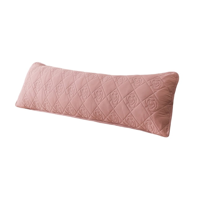 Side Sleeper Pillowcase 18 in x 47 in Quilted Polyester Double Pillow Cover with Full Wrap Design and Secure Button Closure