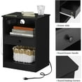 thumbnail image 6 of Set of 2 Nightstand with Charging Station,Modern End Side Table Storage Cabinet for Bedroom Living Room,3 Standard Plug Outlets & 2 USB Ports,Black, 6 of 10