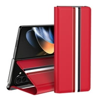 ELEHOLD for Samsung Galaxy Z Fold 5 5G Leather Stand Case, Ultra Slim Premium PU Leather with Card Slots Wallet Magnetic Flip Folio Case for Samsung Galaxy Z Fold 5 2023 - Red
