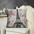 thumbnail image 2 of Throw Pillow Covers Pink Paris Eiffel Tower and Funny Flower Cat,Decorative Accent Pillow Cases for Couch Bed and Living Room, 2 of 5