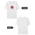 thumbnail image 6 of T Shirts for Women Short Sleeve Cotton Crewneck T-Shirt, Christmas Cute Octopus Snowflake Star Black Tee Tops Casual Basic T-Shirts, XS-5XL White 5XL, 6 of 7
