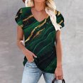 thumbnail image 2 of Blouses à Manches Courtes pour Femmes Mode Femmes Été Imprimé T-Shirt à Col en V Manches Courtes Blouse Décontractée T-Shirts d'Été pour Femmes Blouse à Manches Courtes Femmes T-Shirts Été, 2 of 5