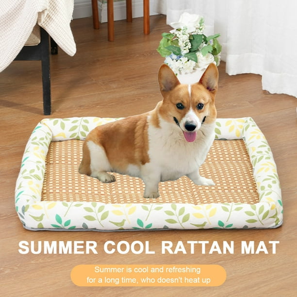 Cama para perro para jaula, camas para mascotas de ratán