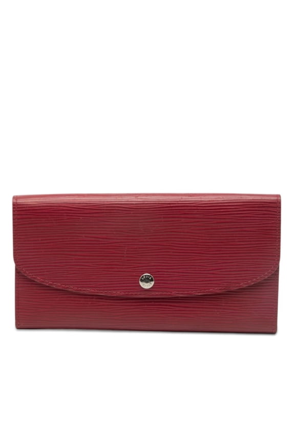 Pre-Owned Louis Vuitton Epi Portefeuille Emilie Long Wallet M60851 Fuchsia Red Leather Women's...