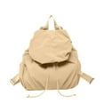 thumbnail image 2 of workcargo Women's Lightweight Water-Resistant Nylon Backpack, Khaki, Free Size, Adjustable Straps, Drawstring Flap Design with Pockets for Commute School Travel, 2 of 4