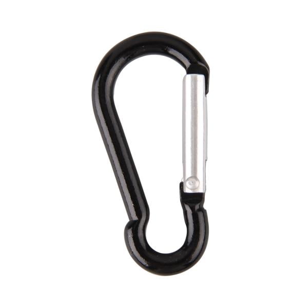 Lindmeyers 10 Mini Black Carabiners Camping Spring Clip Hook Keychain Key Ring Hiking Small