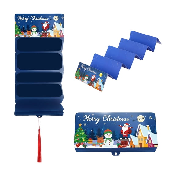 Creative Christmas Cash Gift Envelope, DIY Cash Gift Card Holders With 10 Slots, Xmas Theme Printed Surprise Gift Clips For Family And Friends
