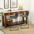 thumbnail image 6 of Home Square Faux Leather Barstool in Antique Gray - Set of 4, 6 of 11