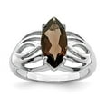 thumbnail image 3 of 925 Sterling Silver Rhodium Smoky Quartz Ring Size 6, 3 of 6