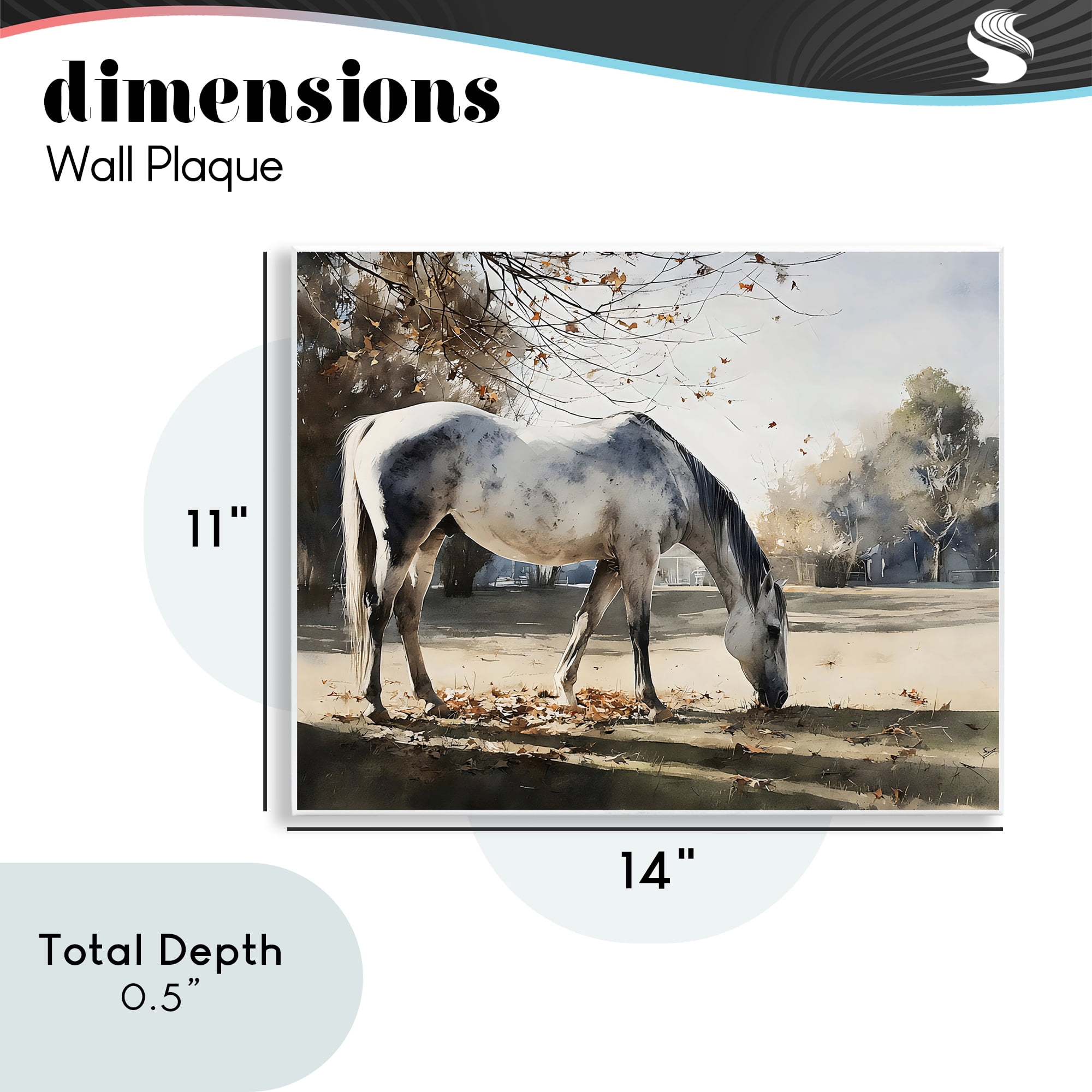 Stupell Industries Grey & White Mare Grazing Wall Plaque Art, design by Franklyn Gregory
