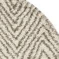 thumbnail image 5 of SAFAVIEH Hudson Adam Chevron Shag Area Rug, Ivory/Grey, 7' x 7' Round, 5 of 5