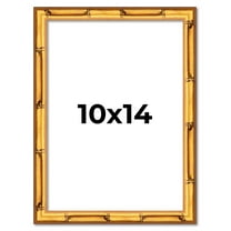 10x14 Frame Gold Bamboo Solid Wood Picture Frame | 0.75 Inch Moulding Width | Interior Frame Depth