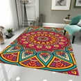 thumbnail image 2 of Dreammotif Mutlicolor Mandala Modern Area Rug for Living Room - 4 x 6 ft Machine Washable, Thin, Non Slip Backing Carpet, 2 of 8