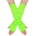thumbnail image 1 of Guantes de lana de otoño e invierno para mujer, cálidos, de color sólido, acrílico, con brazo alargado, manga larga para usar con los dedos, a la moda, 1 of 6