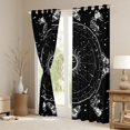 thumbnail image 3 of Homewish Bohemian Sun Blackout Curtains, Butterfly Blossom Curtains Pack of 2 (42x84 Each), White Black, 3 of 5