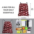 thumbnail image 2 of Pofeuu Snowflake red plaid Print Drawstring Backpack Water Resistant String Bag Sports Sackpack Gym Sack with Side Pocket for Men Women, 2 of 6