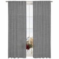 thumbnail image 2 of Vintage Dark Gray Semi Sheer Window Curtains 84 Inches Long, Farmhouse Retro Solid Color Linen Texture Rod Pocket Voile Silky Chiffon Curtain Light Filtering Drapes for Living Room, 52"x84", 2 Panels, 2 of 9