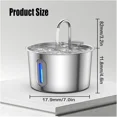 thumbnail image 4 of DFS Stainless Steel Automatic Pet Water Fountain, 2.2L/ 75oz Pet Dog Stainless Steel Water Dispenser Includes 2 Replacement Filters & Sponges for Cats & Dogs, 4 of 8