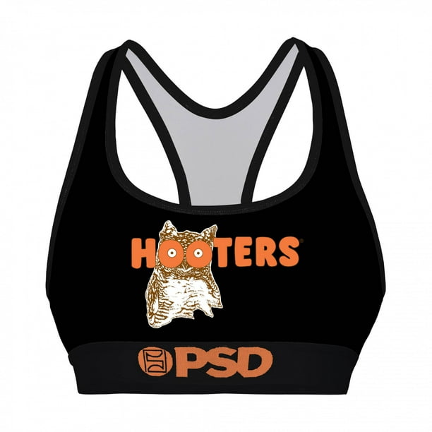 Hooters Restaurant Uniform Black Microfiber Blend PSD Sports Bra-2XLarge 