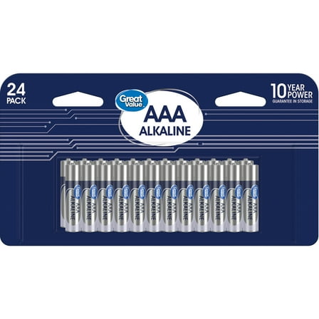 Great Value Alkaline AAA Batteries (24 Pack)