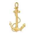 thumbnail image 5 of 14K Two Tone Gold 3-Dimensional Textured Polished Finish Anchor with white Rope design and Shackle Bail Large Charm Pendant, 5 of 5