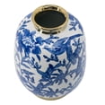 thumbnail image 3 of A&B Home Chinoiserie Vase with Gold Trim - 11" - Blue, White, Gold Finish, 3 of 10