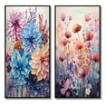 thumbnail image 2 of Designart "violet Tranquil Petals V" Abstract Botanicals Framed Wall Art Set Of 2 - Purple Floral Frame Gallery Set For Office Decor, 2 of 6