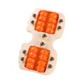 thumbnail image 3 of Rodillo de masaje de pies doble, regalo estilo pata de gato para mujeres y hombres, masaje Shiatsu Naranja, 3 of 8