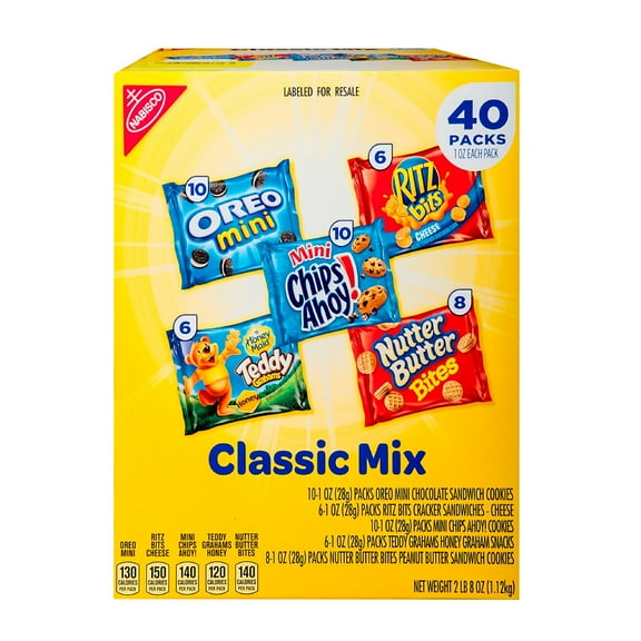Nabisco Classic Mix Cookies & Crackers Variety Pack, (40 Pack/1 Ounce)