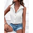 thumbnail image 5 of Sleeveless Button Down Shirts for Women Summer V Neck Collared Dressy Blouses Work Office Tank Tops, 5 of 5