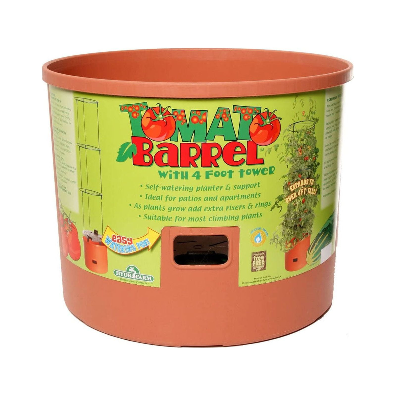 Hydrofarm Tomato Pot with 4 Foot Trellis Tower & GROW!T Coco Coir Mix Block