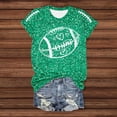 thumbnail image 4 of Trendfront Womens Heart Football Graphic T Shirts Crewneck Short Sleeve Sparkle Sports Casual Tee Tops Sports Fan Everyday Wear, 4 of 5
