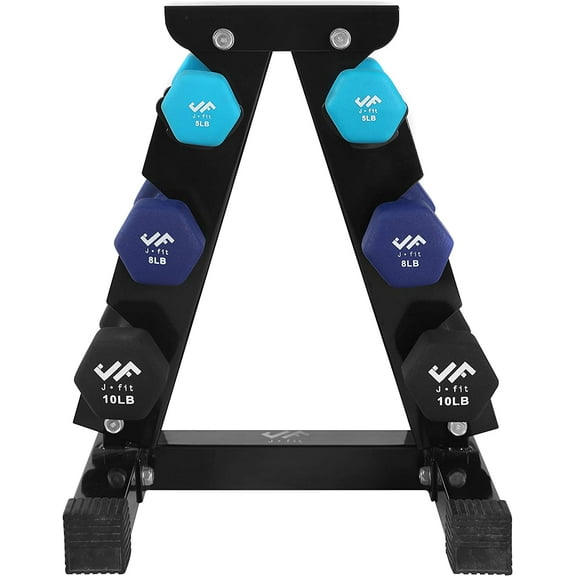 JFIT Dumbbell Pairs or Sets – Neoprene & Vinyl Coated Hand Weights for Home Gym, Strength Training, Aerobics, Cardio Exercise and Fitness