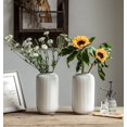 thumbnail image 4 of ILLUVA 10" Floral White Ceramic Vase, 4 of 6