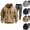 Khaki, variant on Men's Winter Multi Pocket Zipper Sweatshirt 2 Piece Set Personalized Sweatpants Casual Sweatsuits Hoodie