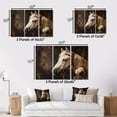 thumbnail image 4 of Designart "Majestic Duality White Beige Horse" Animals Metal Art Print Set, 4 of 5
