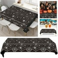 thumbnail image 3 of LHNFT 3Pcs 42x71 Inch Spider Web Plastic Tablecloth - Black Spiderweb with Spiders Designs, Disposable Rectangle Table Cover for Dining, Birthday, Halloween, Spooky Themed Indoor Outdoor Decorations, 3 of 6