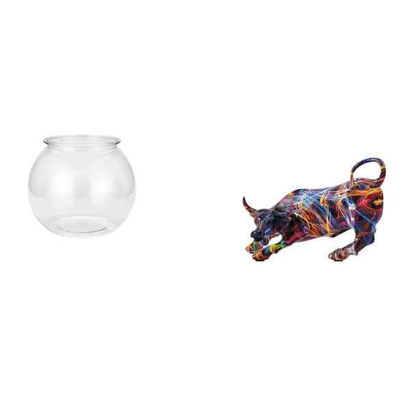 Figuras De Toro Transparentes Y Modernas Para Pecera Pequeña, Obras De Arte Coloridas De Feng Shui, Colección De Esculturas De Animales, Acuario, Pecera, Jarrón, Adorno De Mesa Para Oficina,