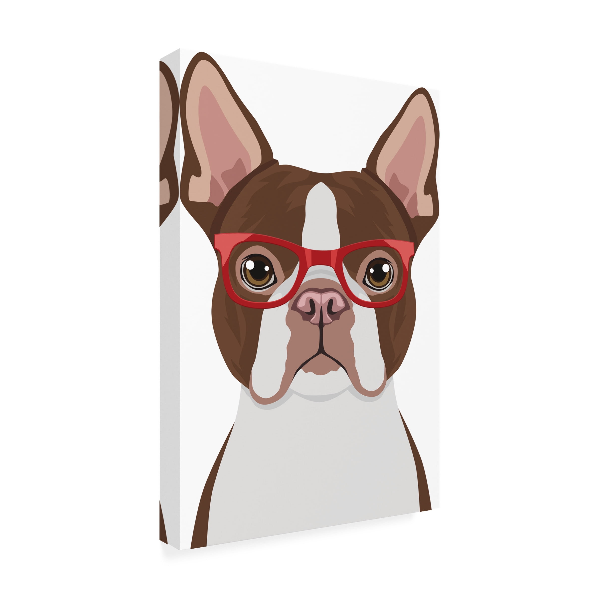 Furbaby Affiliates 'Boston Terrier Wearing Hipster Glasses 2' Canvas Art