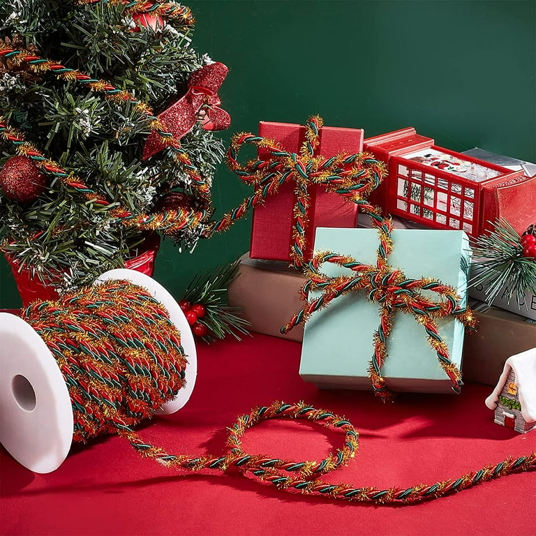 PH PandaHall 8 Mm 20m Cordon Torsadé Décoratif Cordon Tressé 3 Brin Avec Bobine Satin Torsadé Décoratif Noir Pour Crochets De Rideaux Décoration De Maison Embellir Des Vêtements Et Bijoux Artisanaux