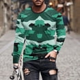 thumbnail image 1 of Blusas y camisas de manga larga con cuello redondo para hombre, blusa informal de manga larga con cuello redondo y estampado de rayas, blusa de poliéster para hombre, 1 of 5