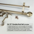 thumbnail image 5 of SKYPLUS LIVING 1-1/8 inch Double Window Curtain Rods with Faceted Finials, Adjustable 36-72 in,Gold, 5 of 8