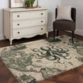 thumbnail image 3 of Medieval Octopus Area Rug 4x6 FT, Non Slip Kids Room Carpet, Vintage Nautical Boat Retro Map Washable Soft Floor Carpet Non-Shedding Throw Rug for Dorm Kitchen Study Room Home Office Bedside, 3 of 9