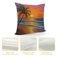 thumbnail image 4 of Chilfamy Sunset Beach Palm Tree Pillow Covers Soft and Durable Square Design Indoor Outdoor 1PC 22x22in, 4 of 5
