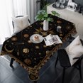 thumbnail image 2 of Golden Black Vintage Rectangle Tablecloth, Universe Planet Middle Century Waterproof & StainResistant Tablecloth, Washable Oil-proof Table Cover for Dining/Party/Wedding/Camping/Buffet 60x120 In, 2 of 9