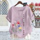 thumbnail image 5 of Xuyuer Women's Spring And Summer Block Print Round Neck Button Short Sleeve Casual T-Shirt, 5 of 5