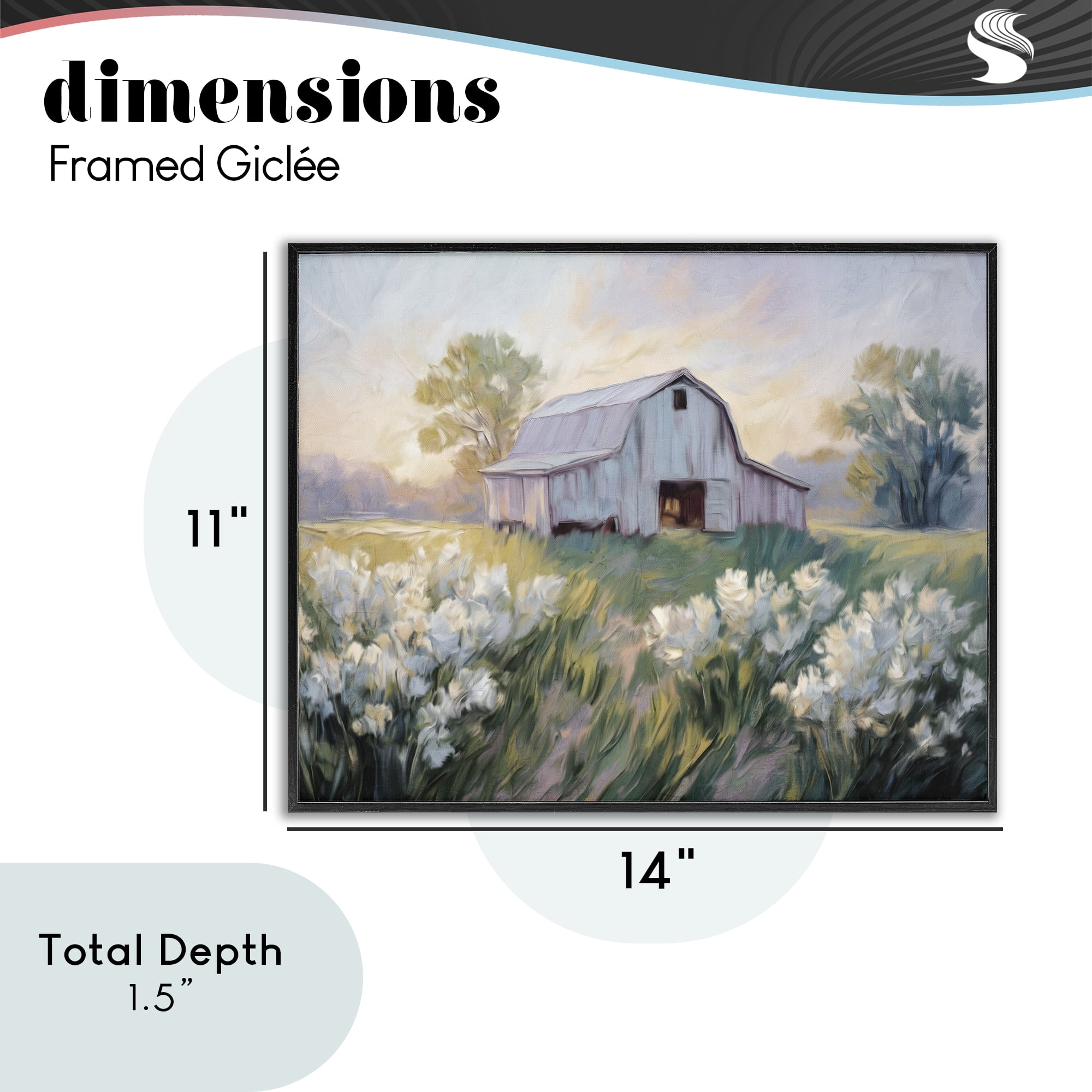 Stupell Industries Secluded Barn Landscape Black Framed Giclee Art, design by Kim Allen