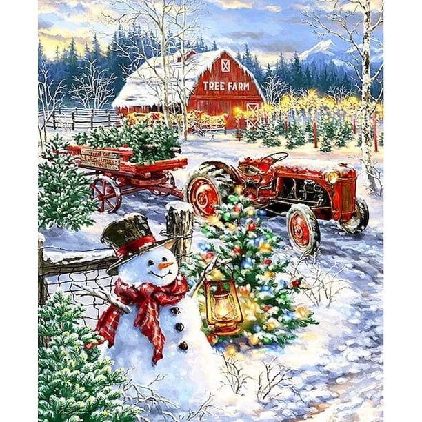 RUOPOTY-Cuadro de muñeco de nieve para adultos, cuadro de arte de pared con números, decoración navideña para el hogar