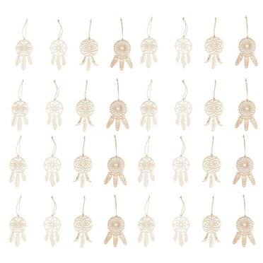 OUNONA 40Pcs Wooden Dream Catcher Pendants Creative Tassel Hanging Decor for Bedroom